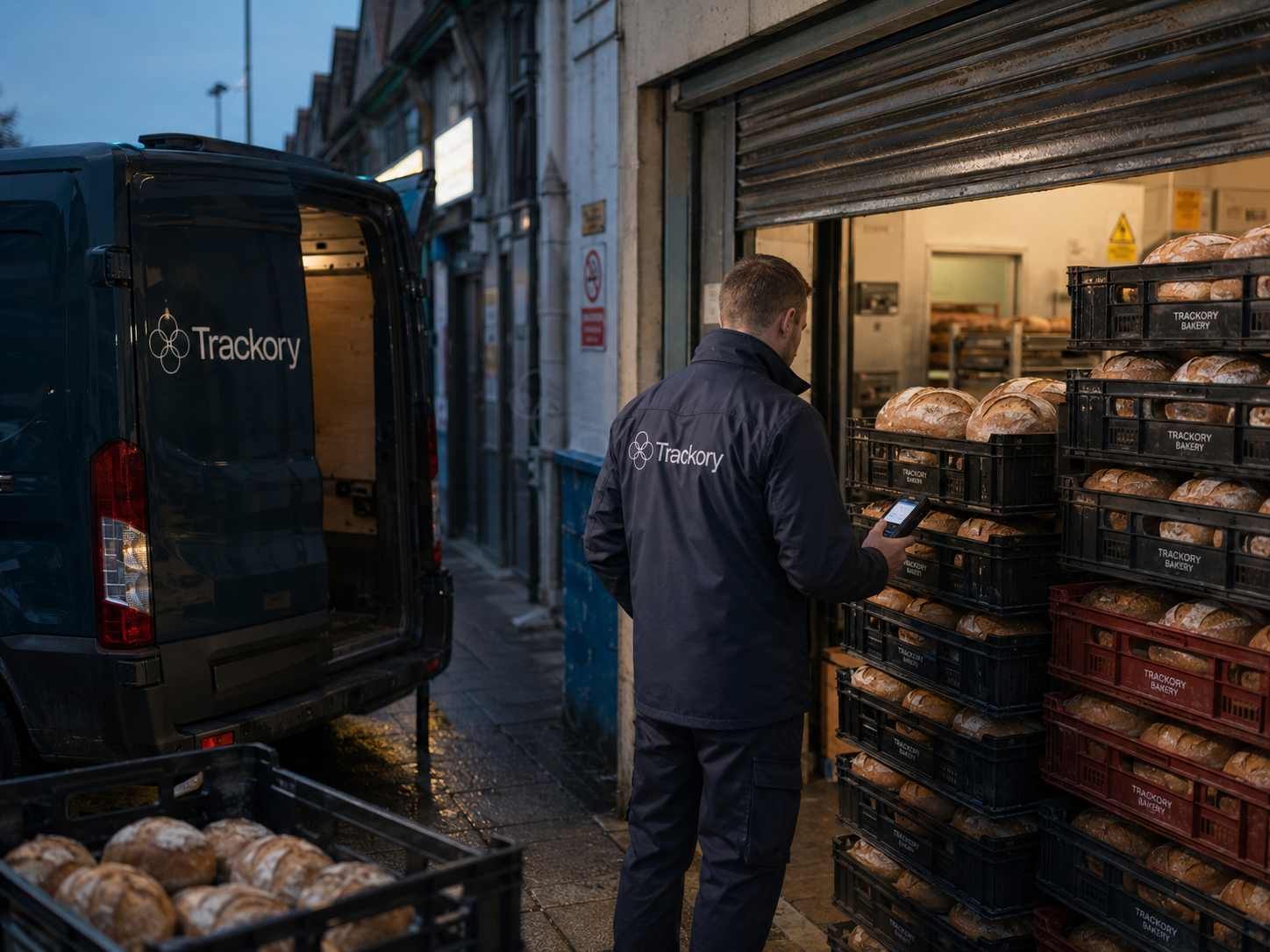 Bakery bread delivery to a retail shop