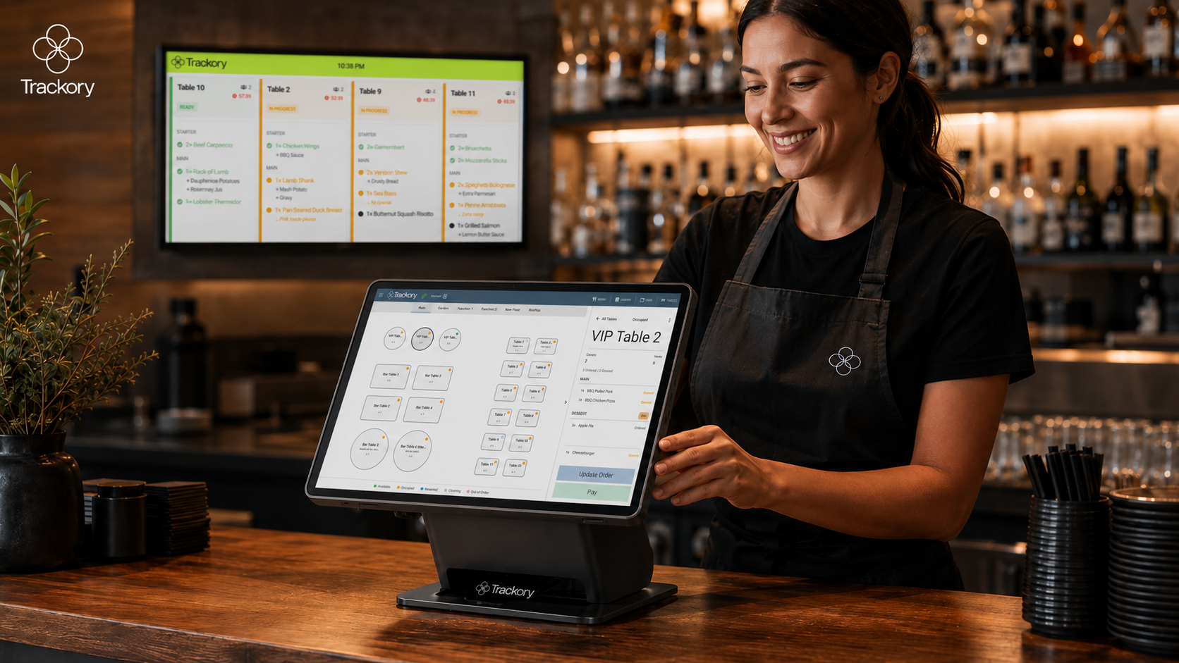 Trackory EPOS in use at a busy customer venue