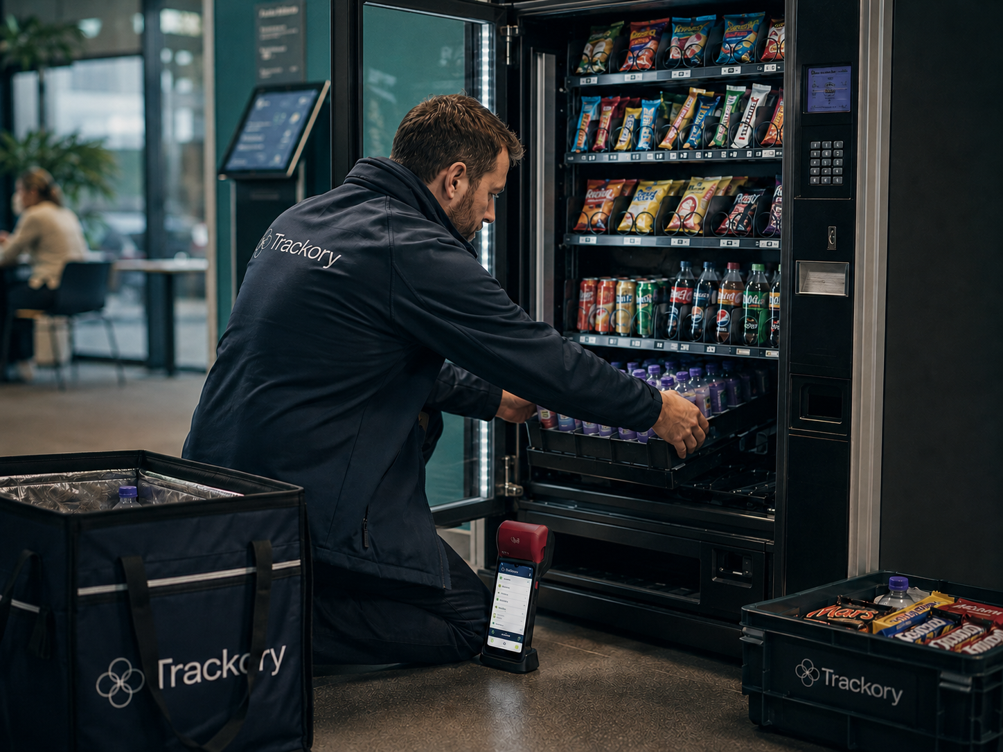 Vending machine restocked using AI stock suggestions