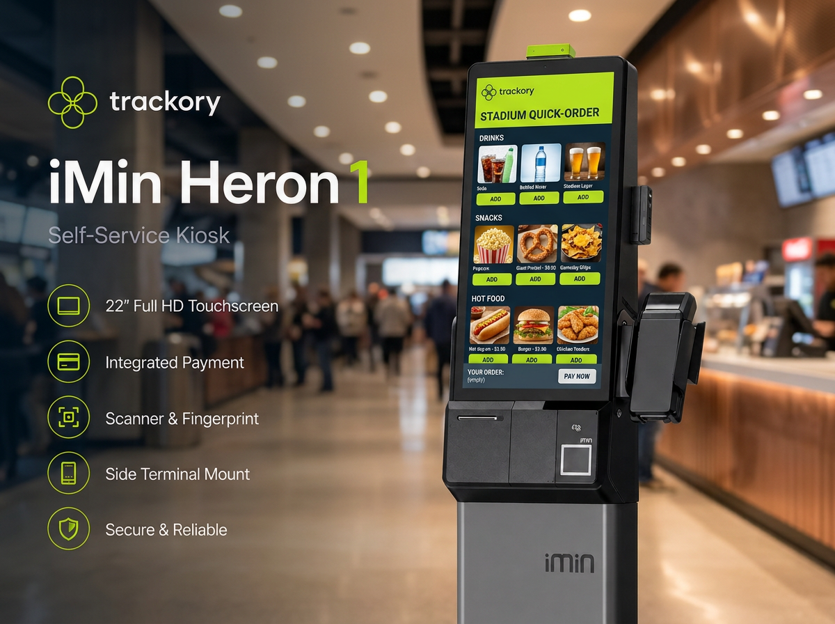 Trackory handheld device for stadia and event concessions