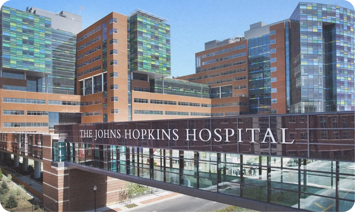Exterior of Johns Hopkins hospital building