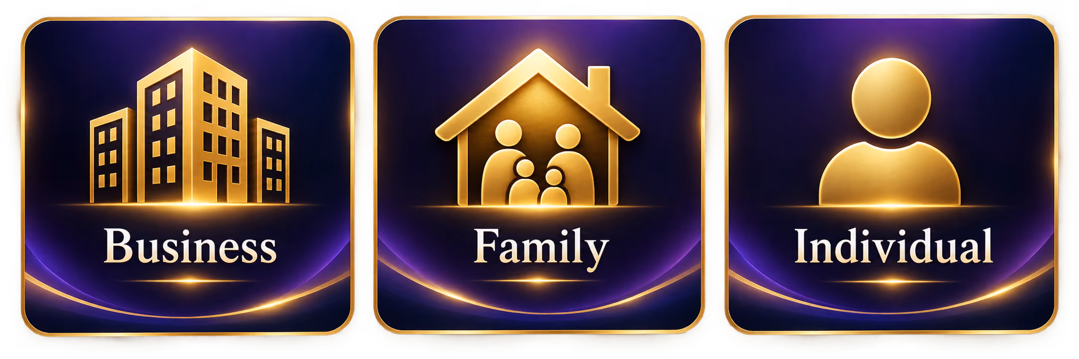 Business, Family, Individual Panel Symbols