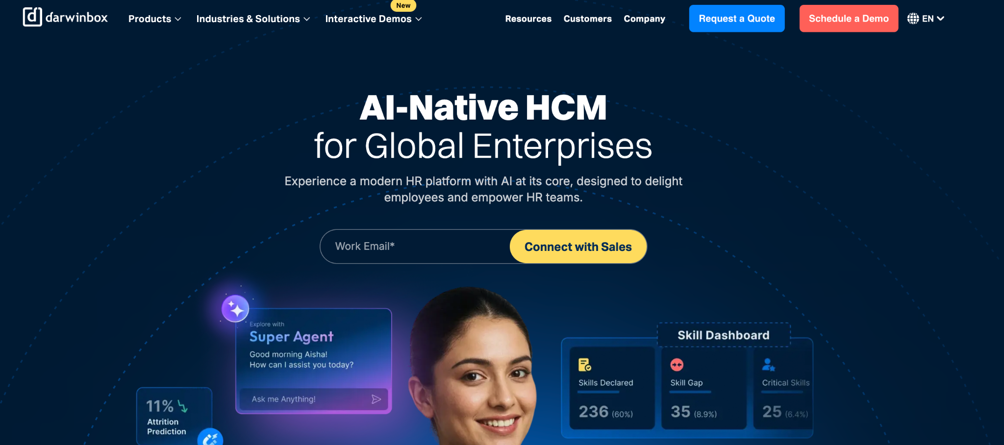 Darwinbox HR platform displaying employee management, payroll compliance automation, statutory filing workflows, and approval tracking for Indian mid-market organisations