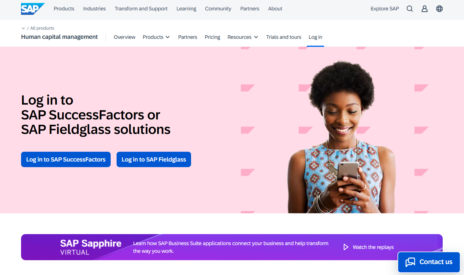 SAP SuccessFactors payroll page showing enterprise payroll software.