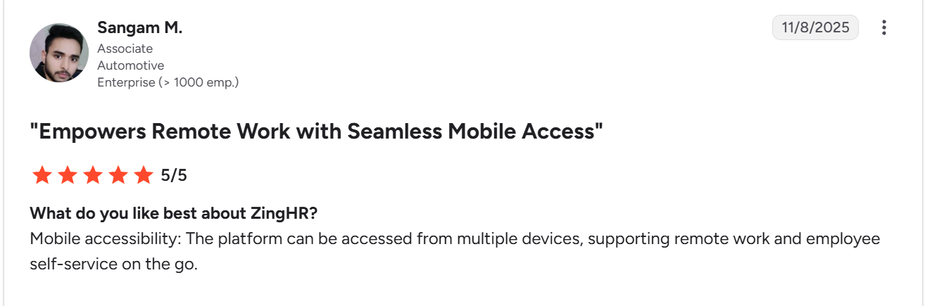 G2 review on mobile-friendliness for remote work