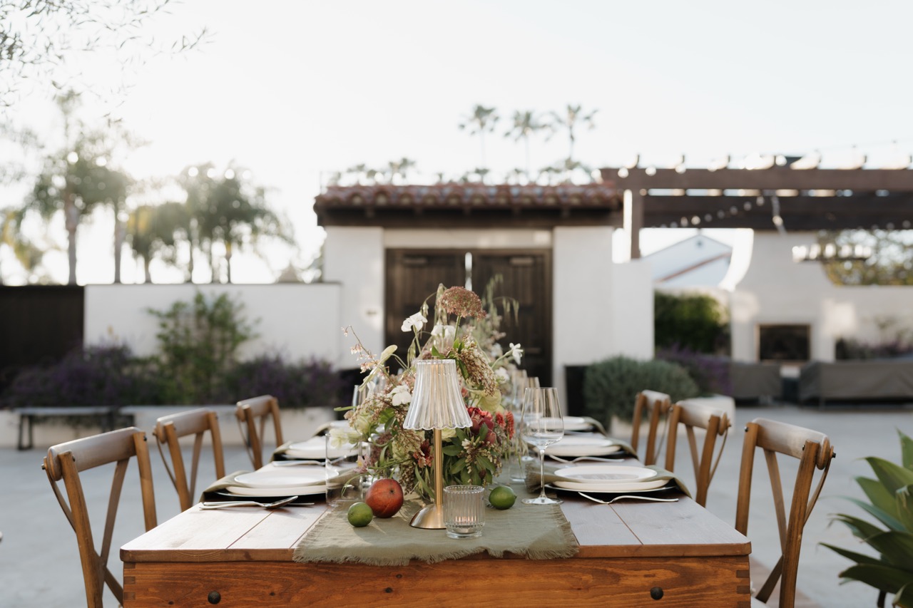 Elegant corporate event tablescape designed by Westhaven Events for a luxury client dinner in Southern California