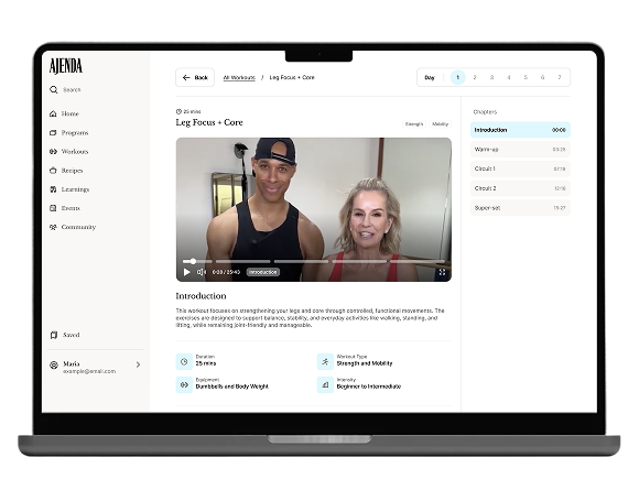 Workouts dashboard