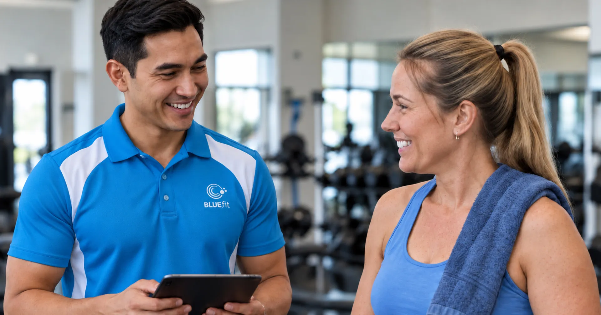 An AARC trainer helping a member plan her training