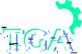 Text 'WORLD OF TGA' in stylized block letters with a pixelated outline effect.