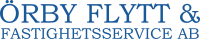 Logo text of Örby Flytt & Fastighetsservice AB in blue font.