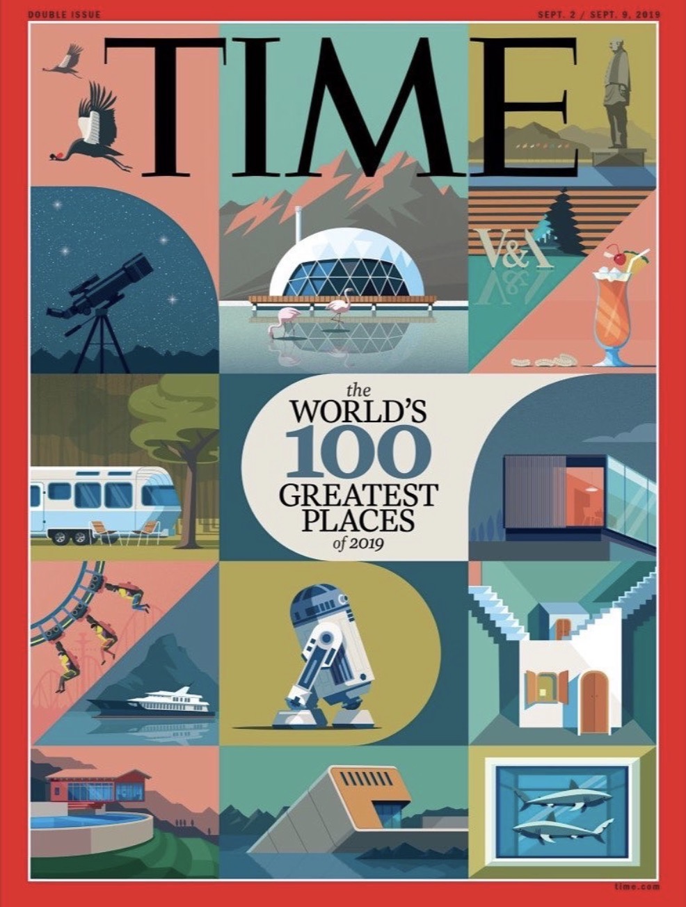TIME magazine cover, "The World's 100 Greatest Places of 2019"