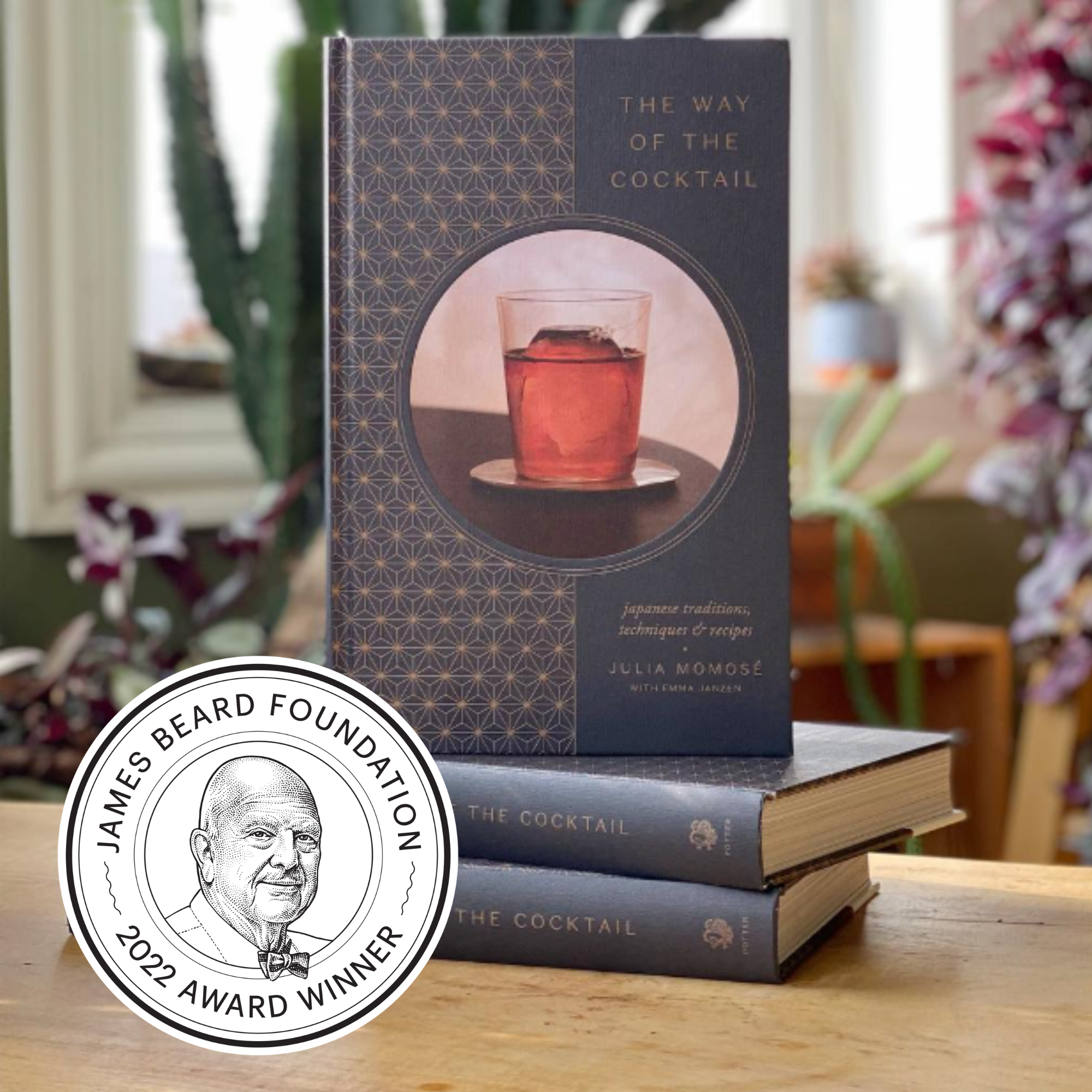 The Way of the Cocktail beside the James Beard Foundation 2022 Award Winner medallion