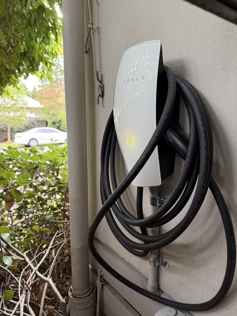 Tesla EV charger installed in a Kew Melbourne garage
