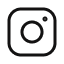 Instagram icon in black with rounded square and circle inside