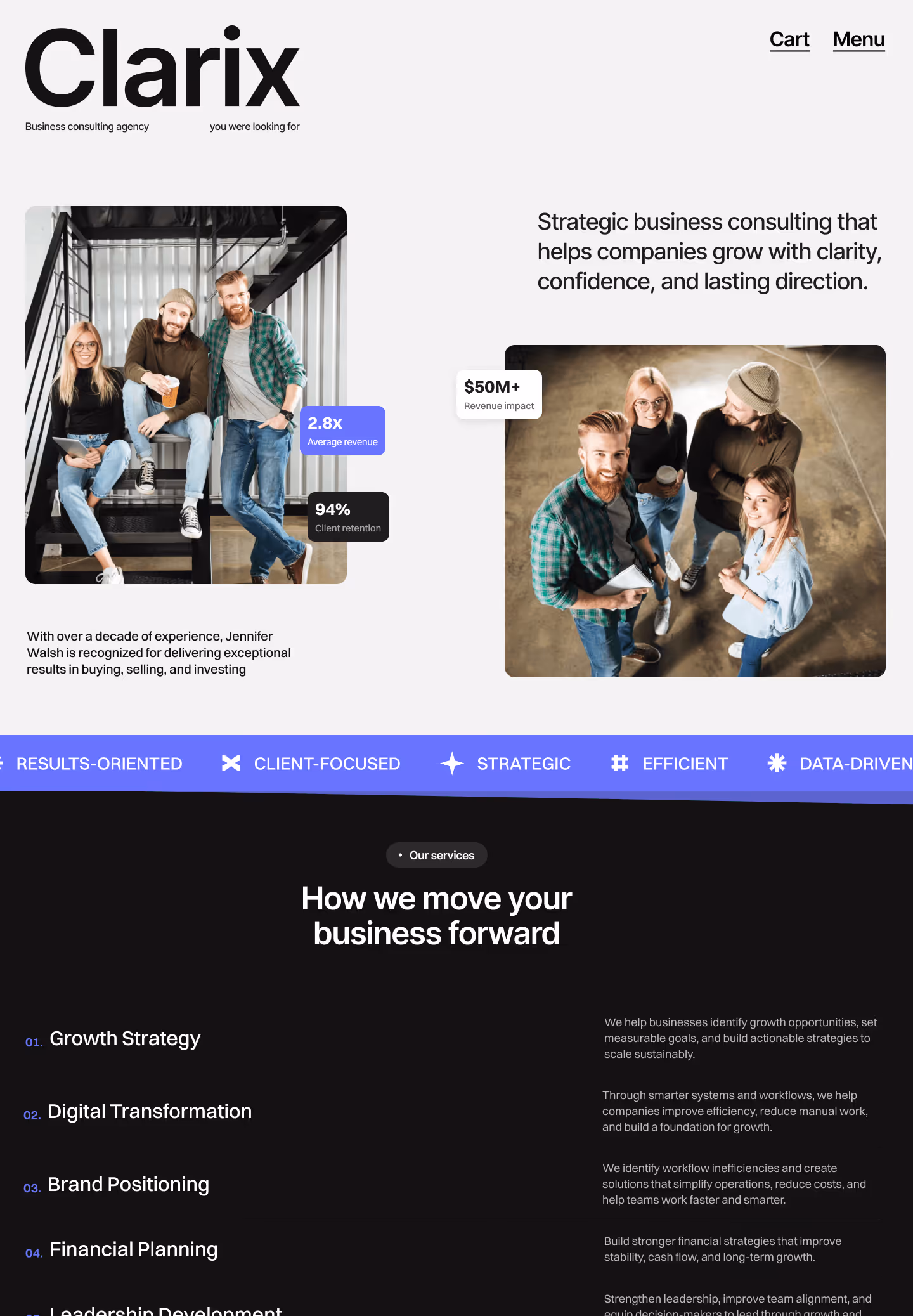 Screenshor of Clarix template Home V2