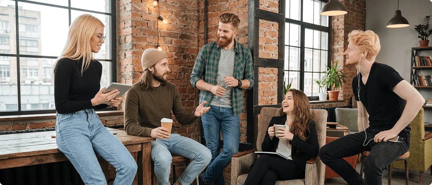 People in office communication