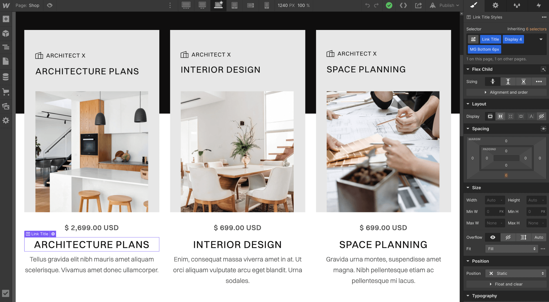 eCommerce Products - Architect X Webflow Template
