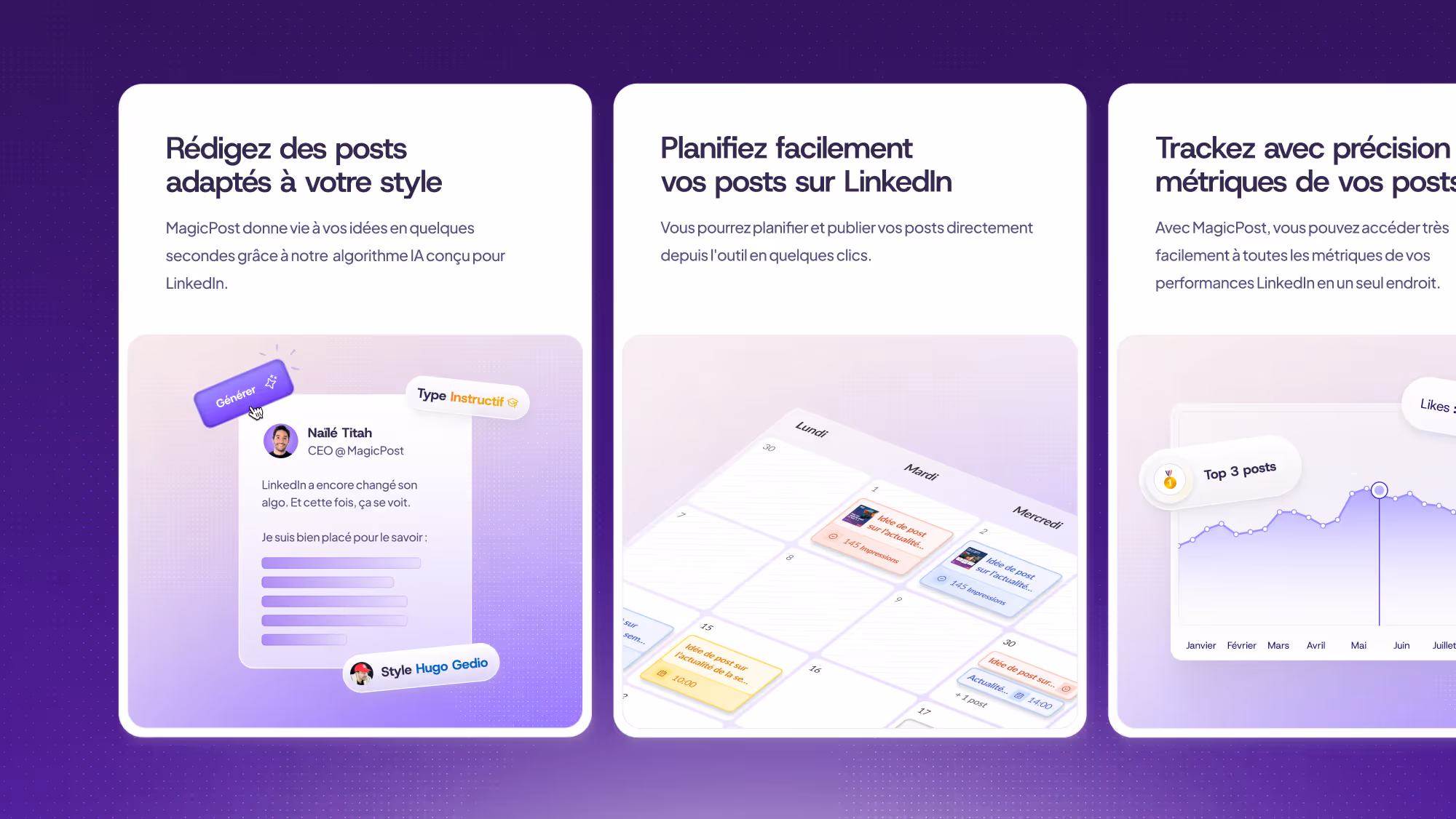 Composants des créations faites pour MagicPost