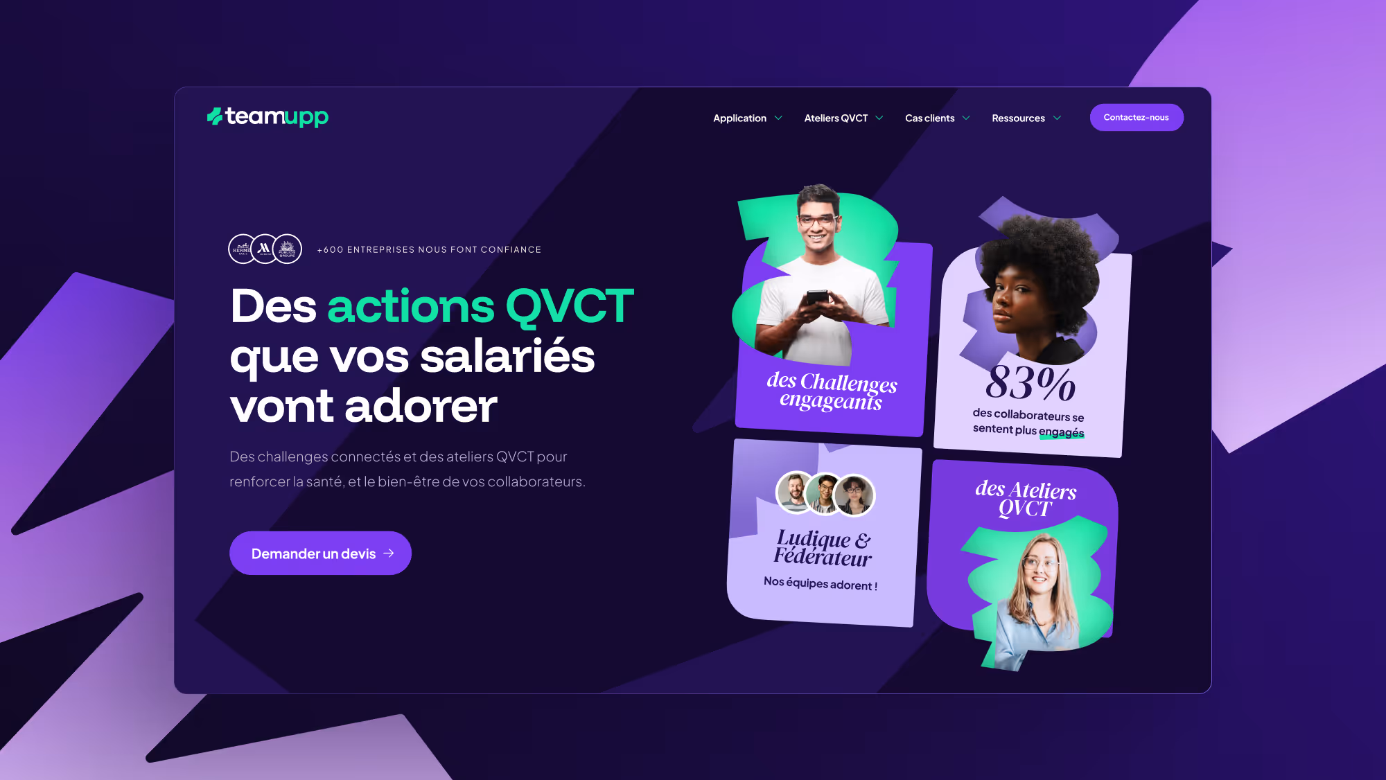 Illustration de la homepage de Teamupp