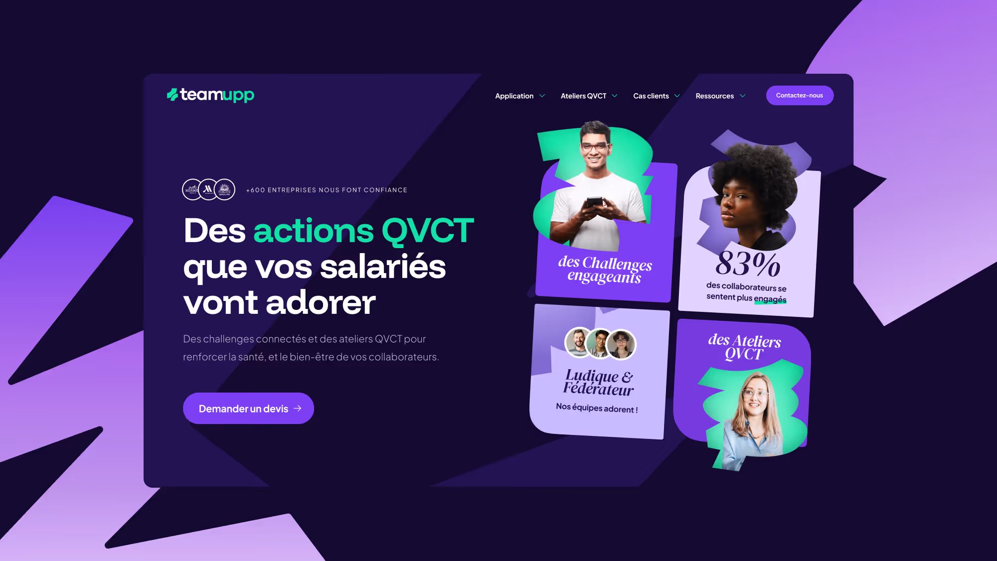 Illustration de la homepage de Teamupp