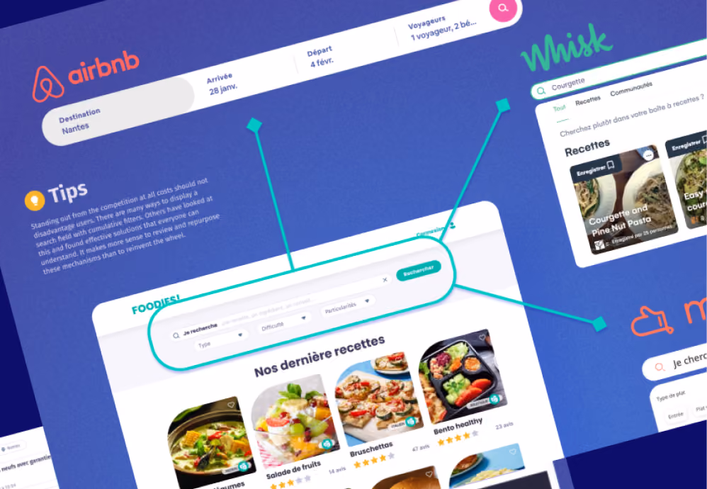 Exemple de solutions pour une barre de recherche