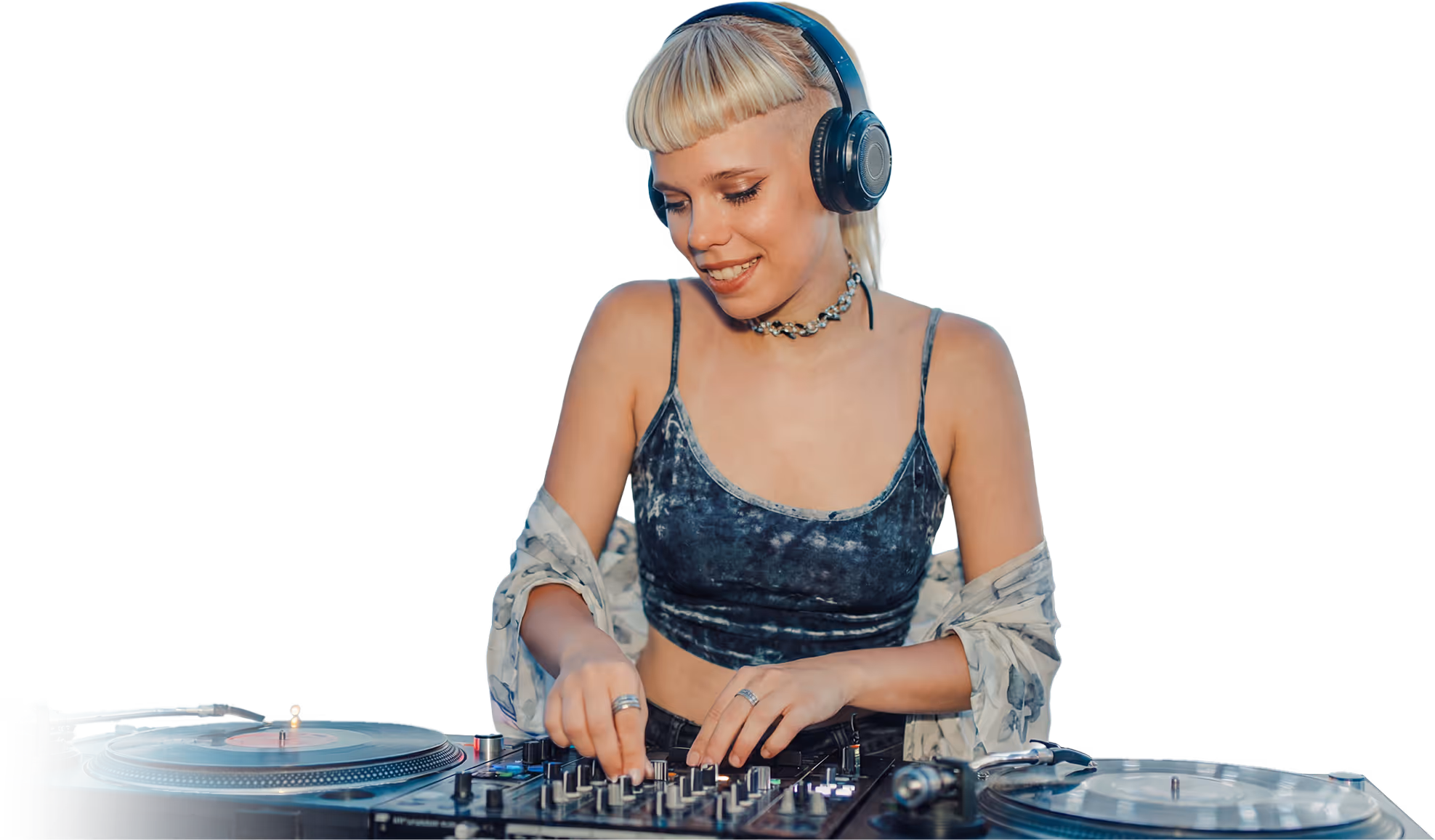 A girl playing music