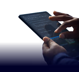 Man is using Tablet