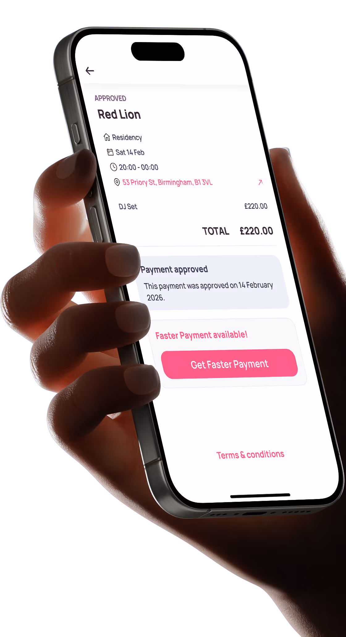Smartphone screen displaying a finance app with spending overview, quick send contacts, and transaction amounts.