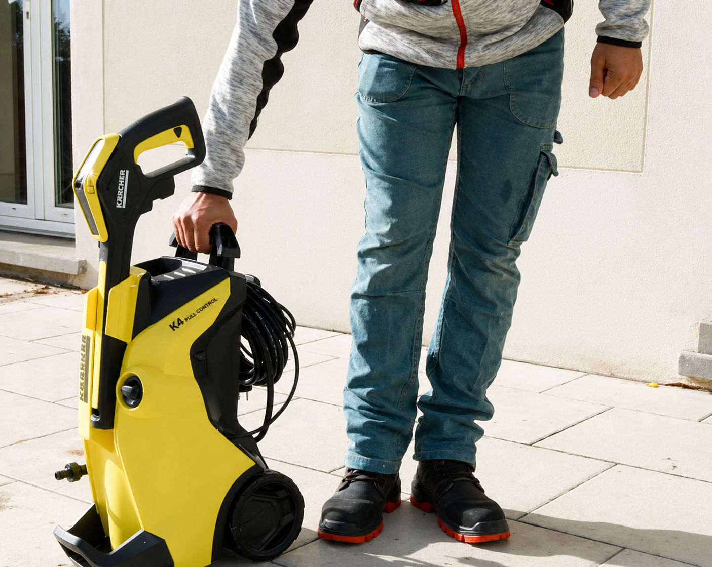 Nettoyeur haute pression utilisé pour le nettoyage de toiture et élimination des saletés sur tuiles