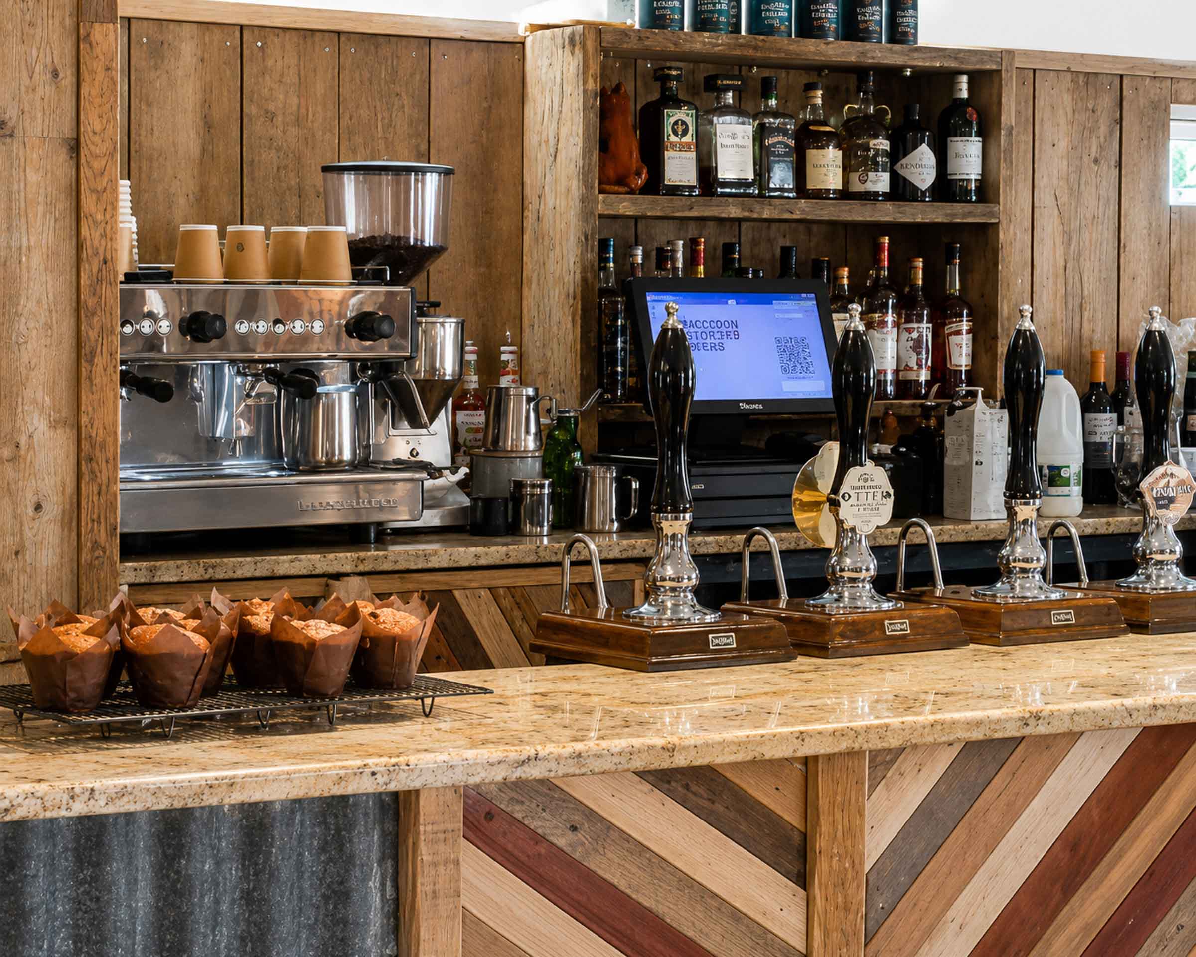 Bespoke natural stone commercial worktop installed in a hospitality venue