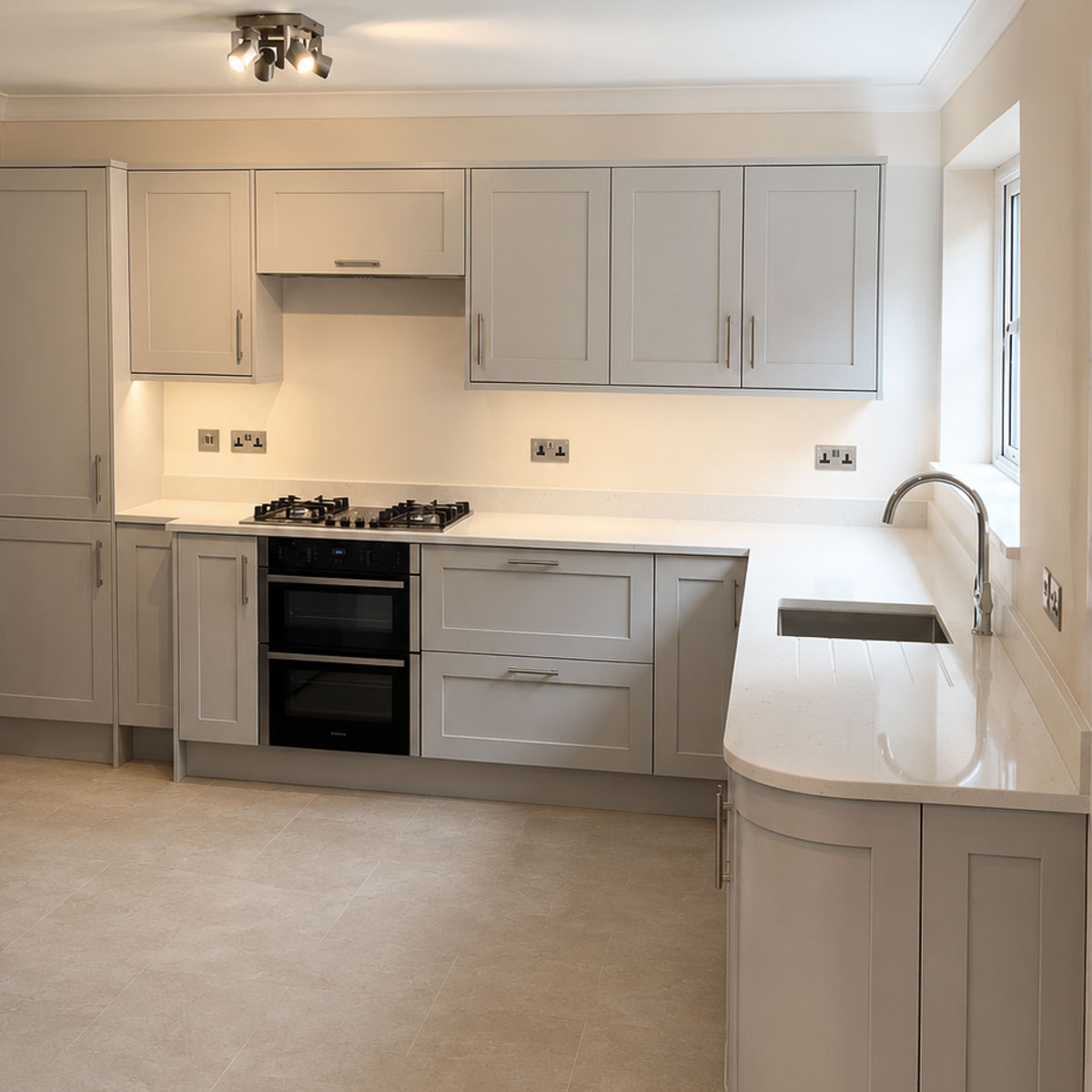 Handcrafted natural stone kitchen worktop designed and installed by Coulon Stone
