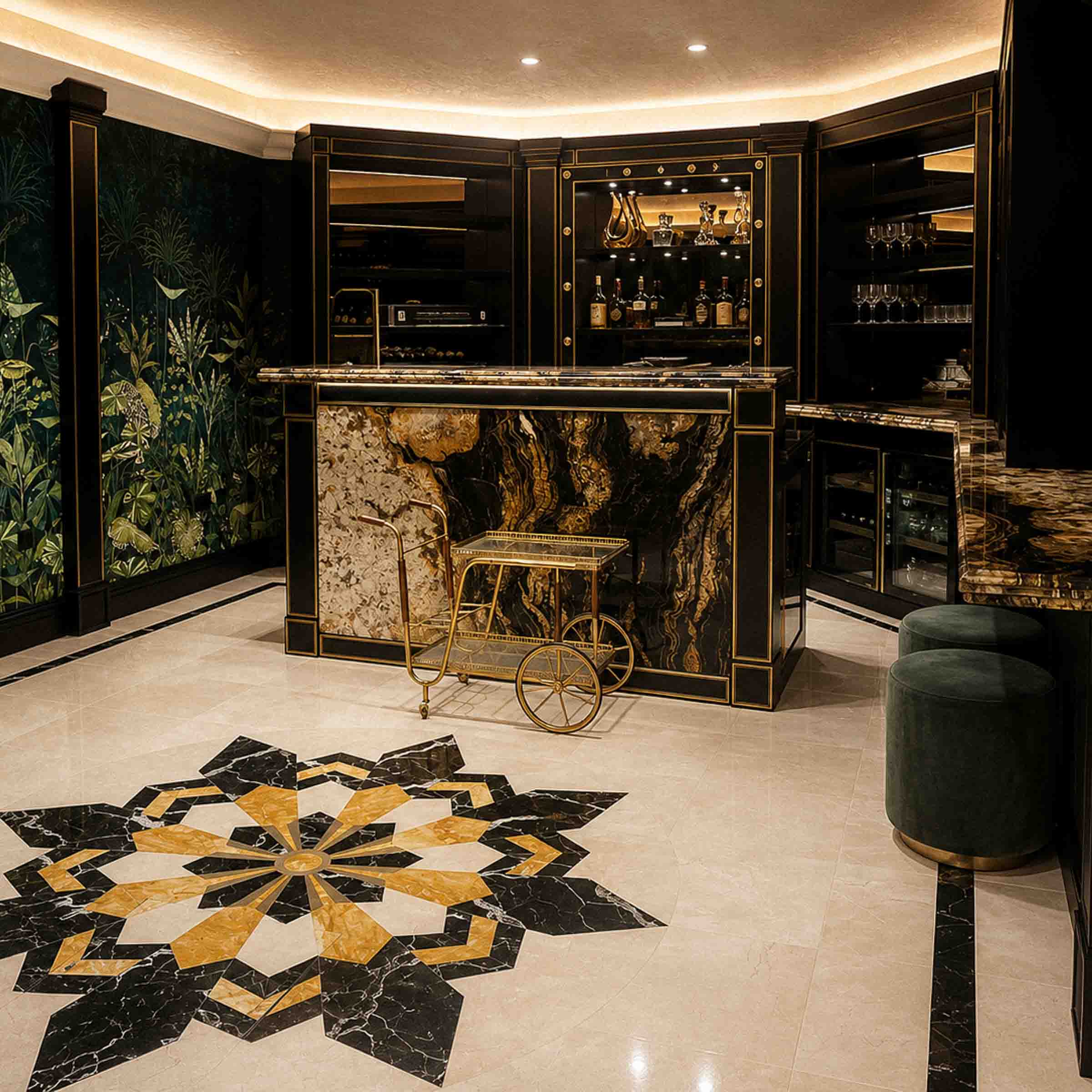 Handcrafted natural stone bar, flooring and feature surfaces by Coulon Stone