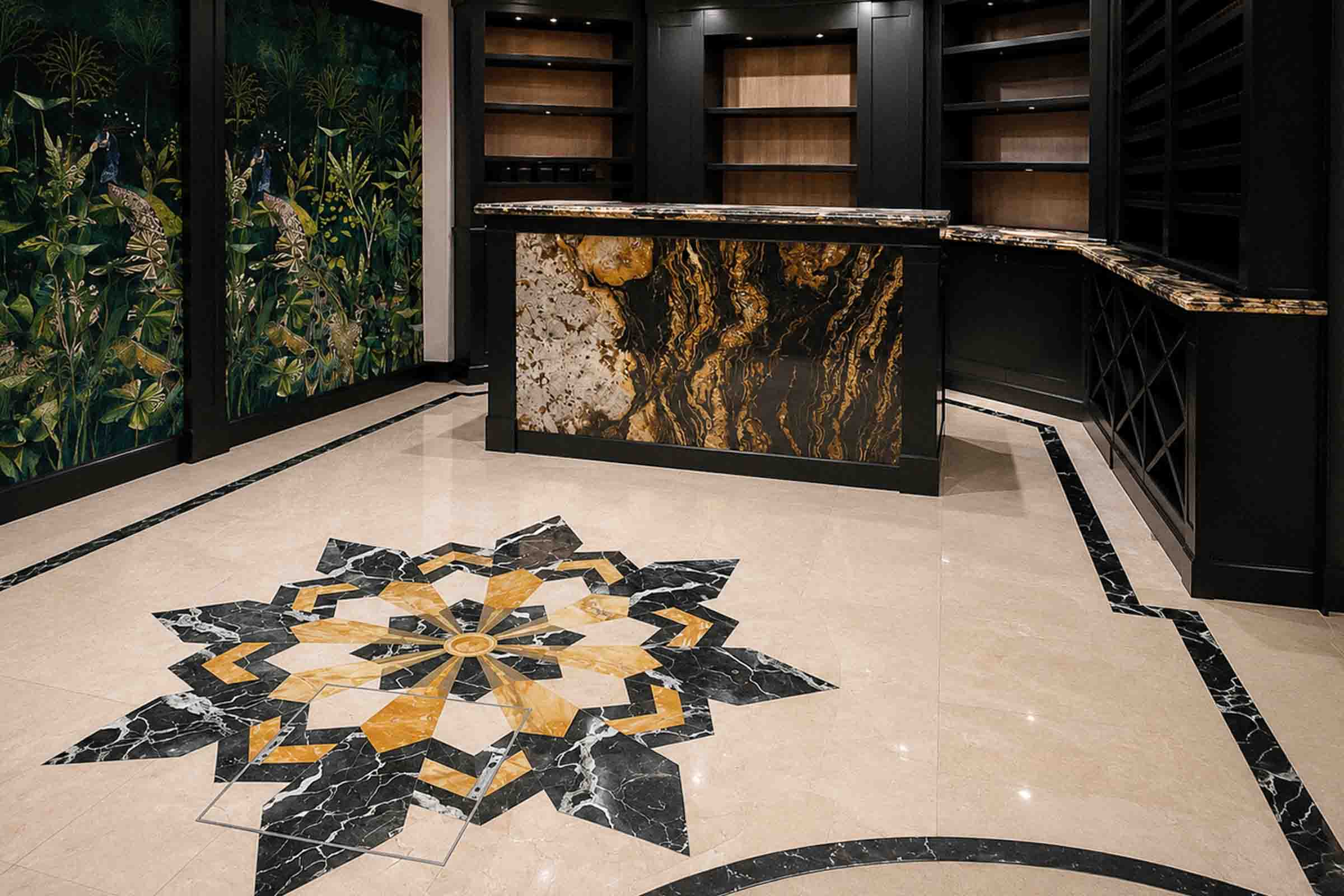 Handcrafted natural stone bar, flooring and feature surfaces by Coulon Stone