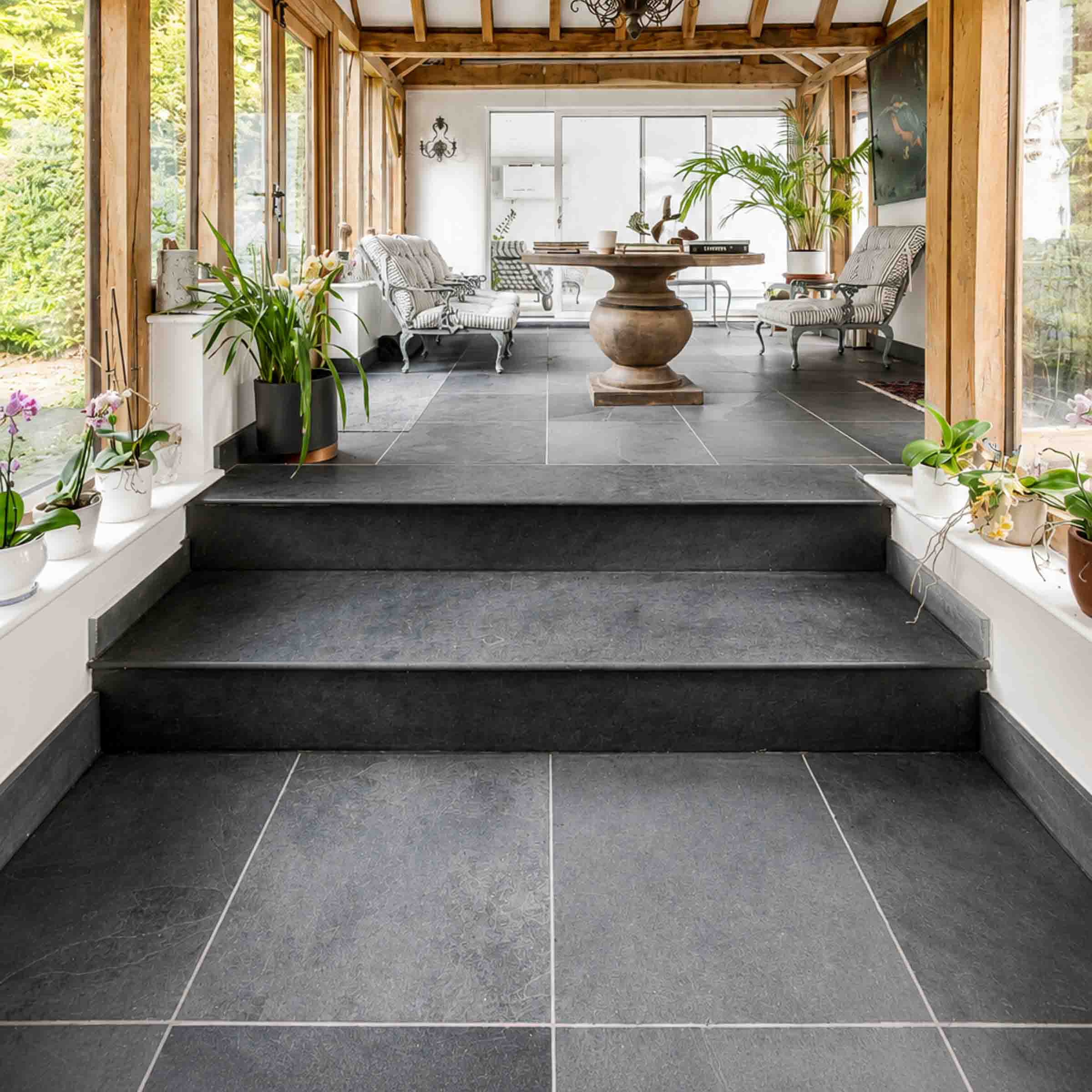 Handcrafted natural stone flooring designed and installed by Coulon Stone