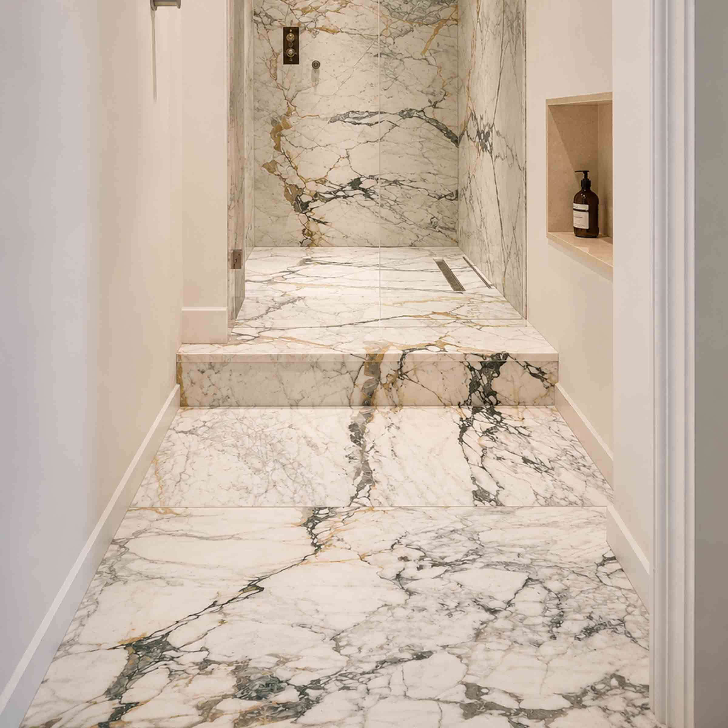 Handcrafted natural stone flooring designed and installed by Coulon Stone