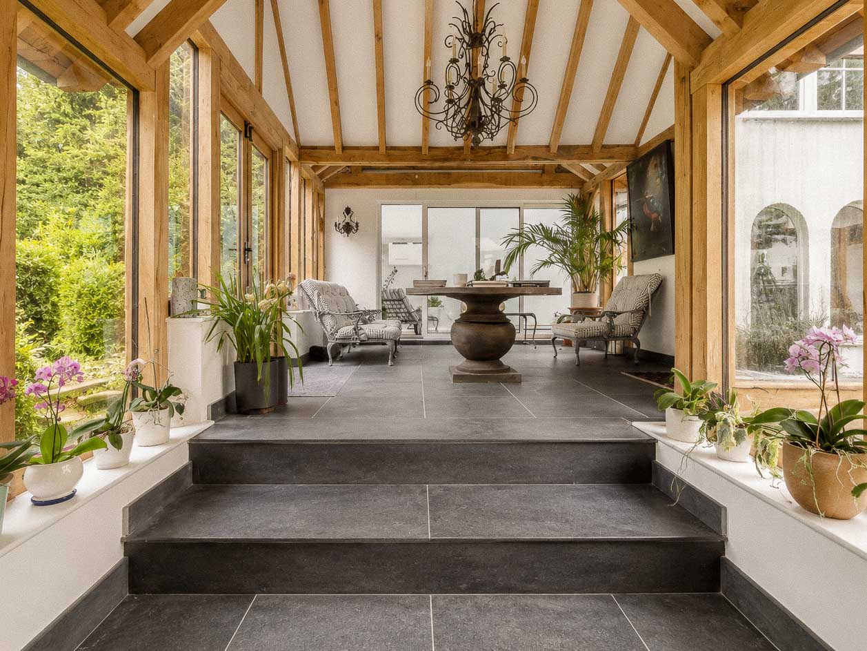 Handcrafted black granite flooring fabricated and installed by Coulon Stone