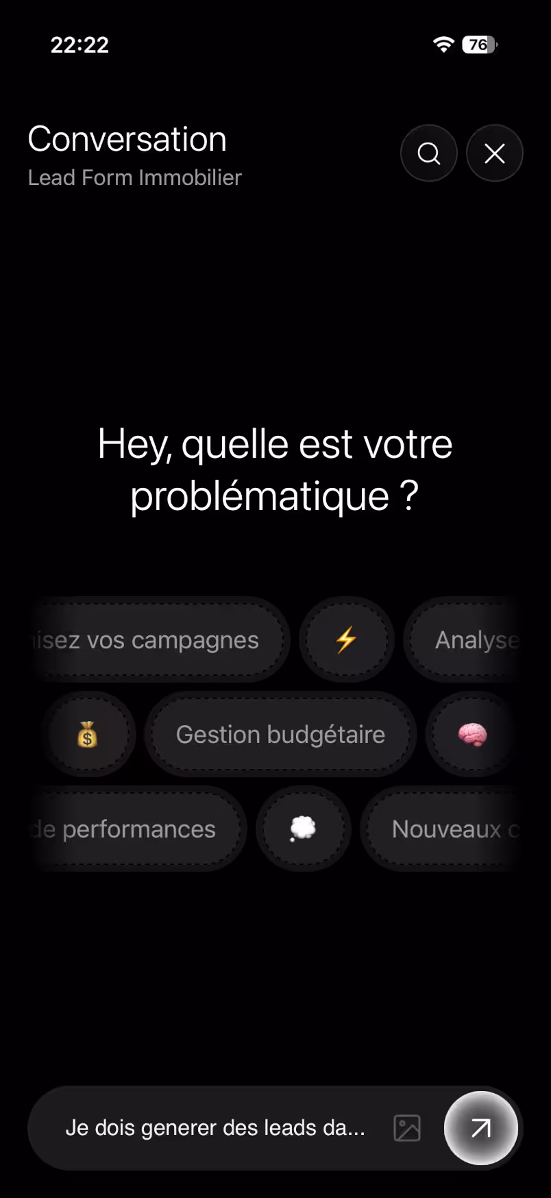 Interface disponibilité des consultants