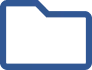 Blue outlined folder icon with a small tab on top left.