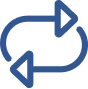 Blue circular arrow icon representing a refresh or reload action.