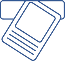 Graphic icon depicting a thumb inserted into a fingerprint scanner for biometric authentication.