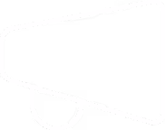 White outline of a megaphone on a black background.