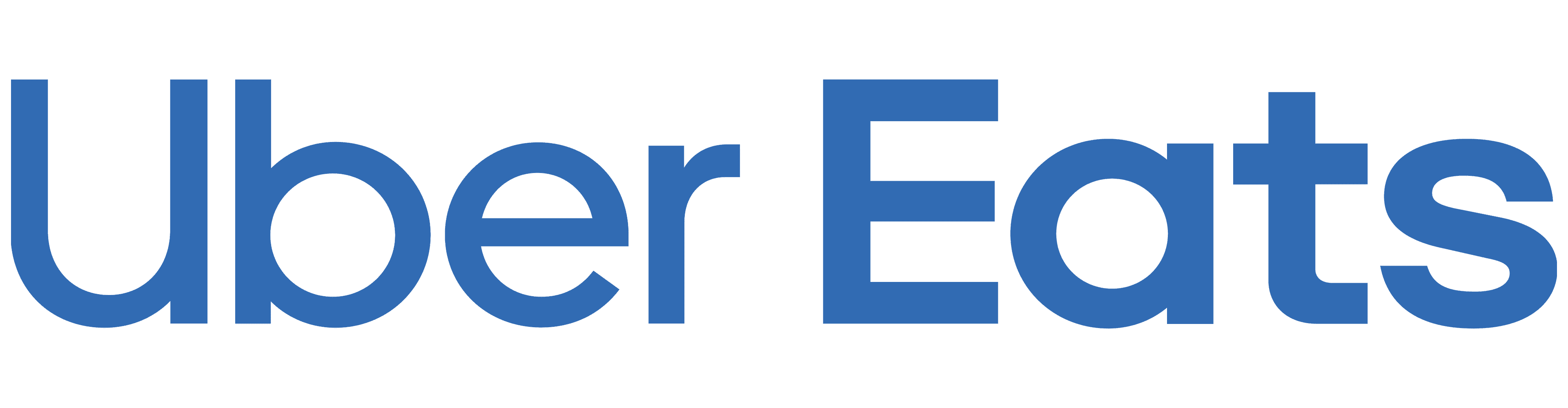 Uber Eats logo in blue text.