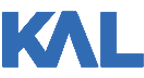 Blue stylized text logo reading 'KAL' with the middle letter 'A' having a triangular cutout in the center.