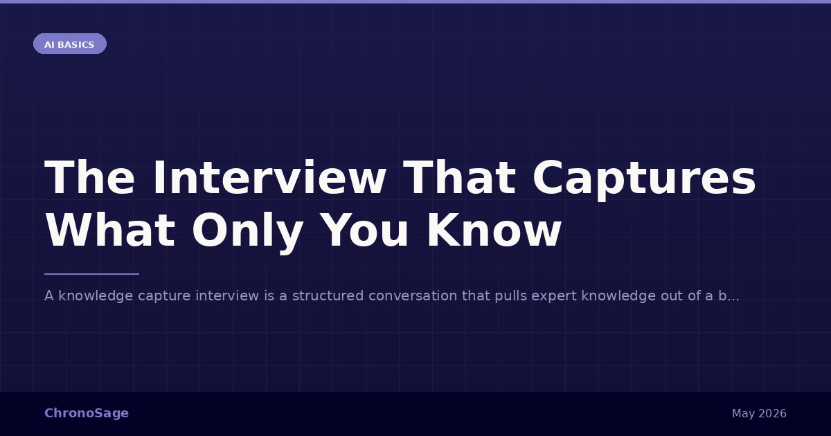The Interview That Captures What Only You Know