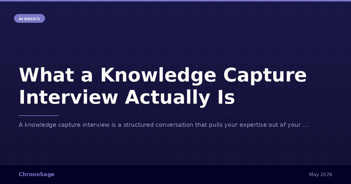 What a Knowledge Capture Interview Actually Is