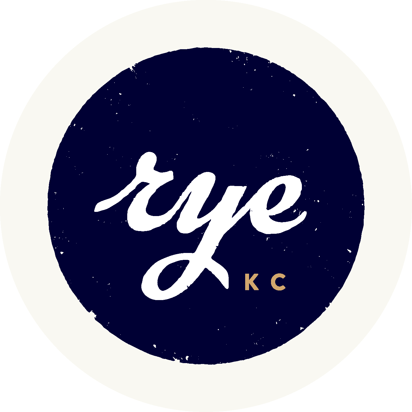 A blue and white logo for Rye KC.