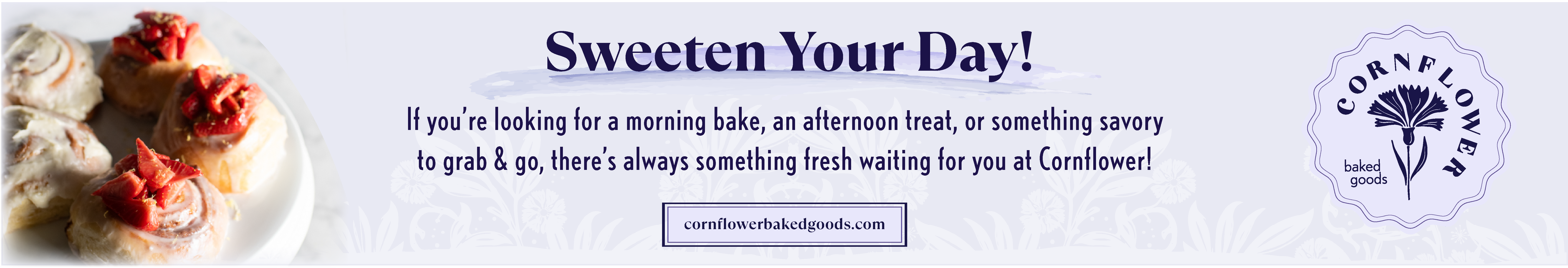 Click to view banner for Cornflower Baked Goods Website