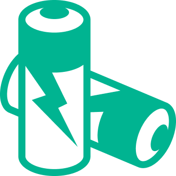 Batterie-Symbol für Lithium-Ionen-Akkus