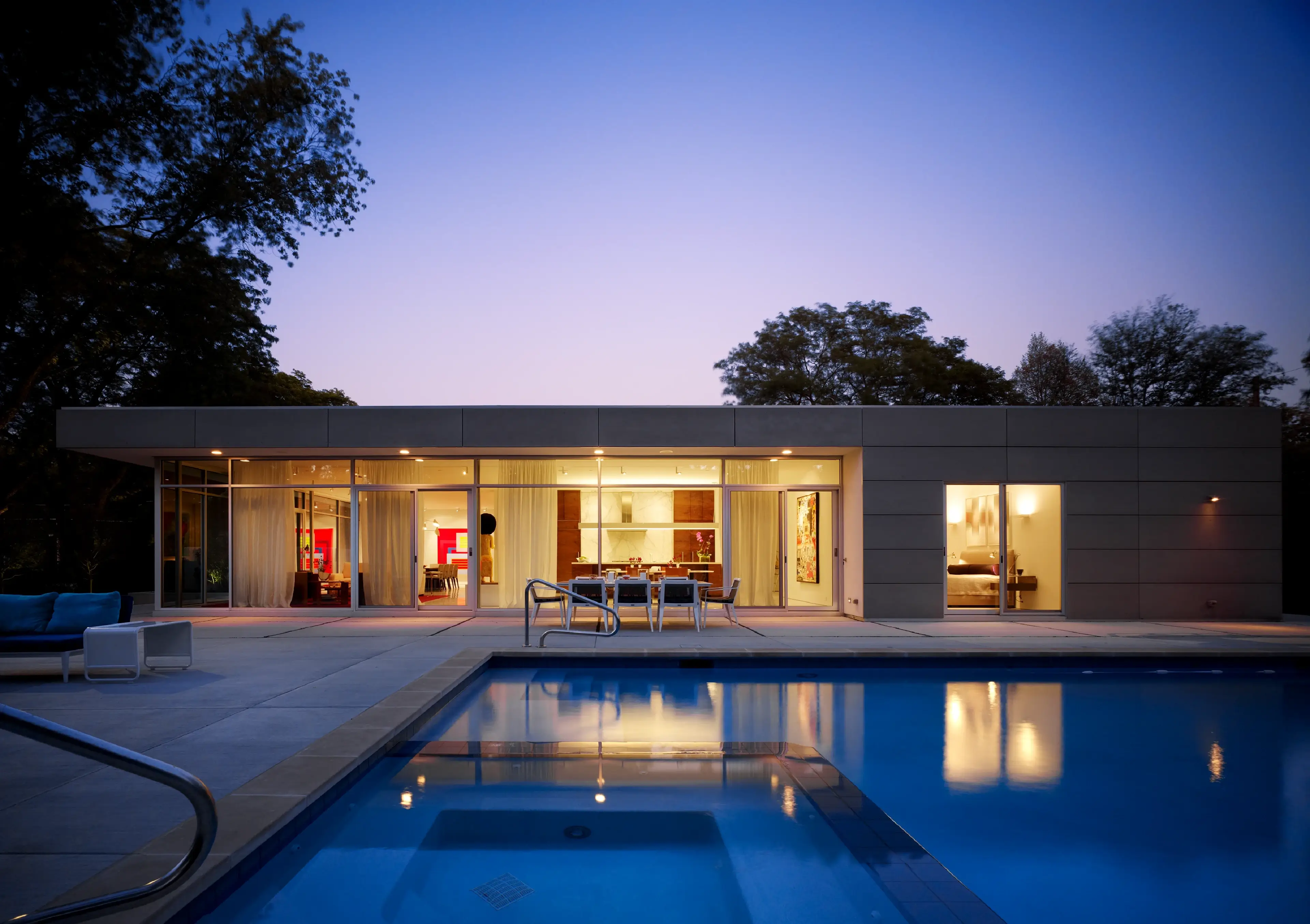 Pool at sunset