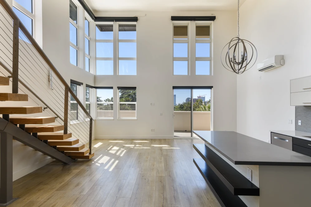 Empty loft living room